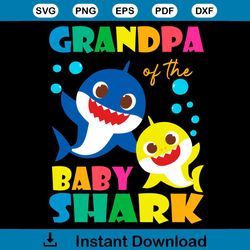 Grandpa Of The Baby Shark Svg, Trending Svg, Baby Shark Svg, Shark Svg, Grandpa Shark Svg, Grandpa Svg, Grandfather Shar