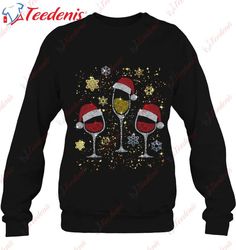 Christmas Glass Of Red Wine With Santa Hat Classic T-Shirt, Womens Christmas Shirts Long Sleeve  Wear Love, Share Beauty