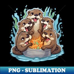 otters having a party - Signature Sublimation PNG File - Stunning Sublimation Graphics