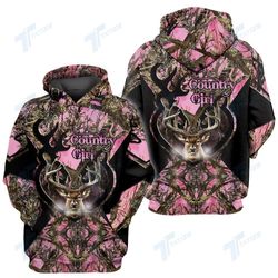 Deer Hunting Country Girl 3D All Over Printed Shirt, Sweatshirt, Hoodie, Bomber Jacket Size S &8211 5XL