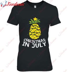 Christmas In July Pineapple Xmas Tree Summer Men Women Kids Tank Top T-Shirt, Christmas T Shirts Family