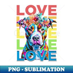 Rainbow Pitbull Love - Exclusive Sublimation Digital File - Perfect for Creative Projects