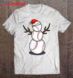 christmas in july summer baseball snowman party gift t-shirt, funny christmas shirts for family  wear love, share beauty