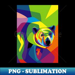 polar bear pop art - png transparent digital download file for sublimation - stunning sublimation graphics