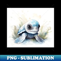 inked watercolor baby sea turtle artwork - png transparent sublimation file - transform your sublimation creations