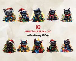10 Christmas Black Cat, Christian Christmas Svg, Christmas Design, Christmas Shirt, Christmas 57