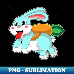 Rabbit with Carrot as Rocket - Retro PNG Sublimation Digital Download - Stunning Sublimation Graphics