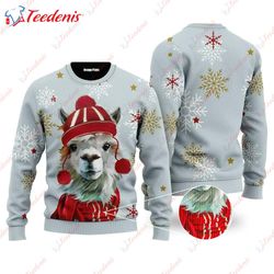 Christmas Llama Ugly Christmas Sweater, Funny Ugly Christmas Sweater  Wear Love, Share Beauty