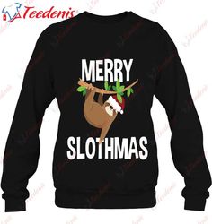 Christmas Merry Slothmas Sloth Animal Design T-Shirt, Short Sleeve Kids Christmas Shirts Family  Wear Love, Share Beauty