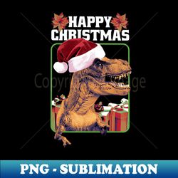 christmas t-rex photographic - png transparent sublimation design - bold & eye-catching