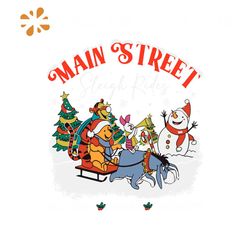 Winnie the Pooh Main Street Sleigh Rides Christmas SVG File