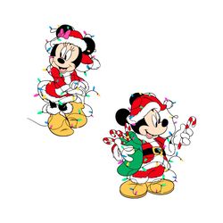 Disney Couples Mickey Minnie Mouse Christmas Lights SVG