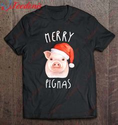 Christmas Pig Kids Gift Merry Pigmas T-Shirt, Funny Family Christmas Shirts  Wear Love, Share Beauty