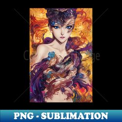 Cat Woman Shoujo Anime - Decorative Sublimation PNG File - Unleash Your Creativity