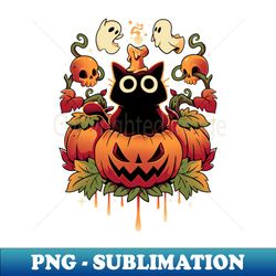 halloween candle trick - autumn cat - png transparent digital download file for sublimation - boost your success with this inspirational png download