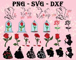 Belle And Rose SVG, Bundles Beauty And The Beast SVG, PNG,DXF,...