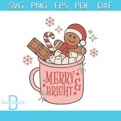 Merry And Bright Hot Cocoa SVG Graphic Design File