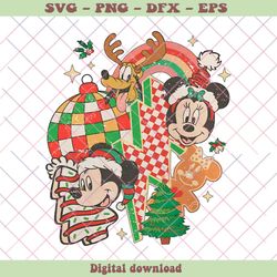 Vintage Mickey And Friends Christmas Lightning Bolt PNG File