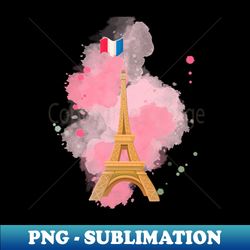 Pink Watercolor Paris Eiffel Tower - Premium Sublimation Digital Download - Defying the Norms