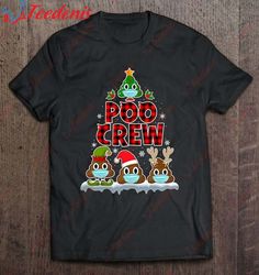 Christmas Poo Crew Shirt - Face Mask Poop Emoji Red Plaid T-Shirt, Mens Funny Xmas T Shirts  Wear Love, Share Beauty