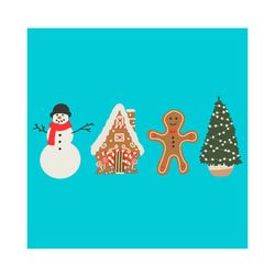 Retro Christmas Cooki And Snowman SVG Cricut Files