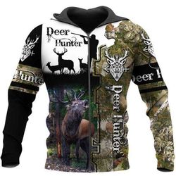 Deer Hunting Camo Hoodie Unisex 3D All Over Print