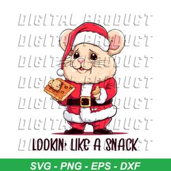 Lookin Like A Snack Chirstmas Santa Mouse SVG Cricut Files