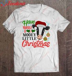 Have Yourself A Mooey Little Christmas Dairy Cattle T-Shirt, Kids Christmas Shirts Family Cheap  Wear Love, Share Beauty