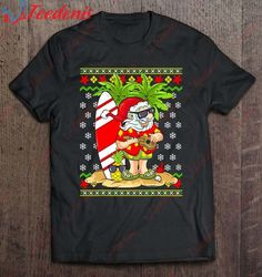 Hawaiian Christmas In July Mele Kalikimaka Santa Claus Gift Shirt, Christmas Shirts Family  Wear Love, Share Beauty