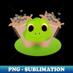 Milk tea boba and green dinosaur head - Special Edition Sublimation PNG File - Transform Your Sublimation Creations