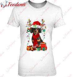 Christmas Santa And Lights Dog Dachshund T-Shirt, Christmas Shirt Design Ideas  Wear Love, Share Beauty
