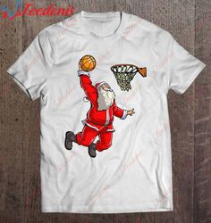Christmas Santa Claus Flying Past The Moon W Dragon Design T-Shirt, Mens Xmas Shirts  Wear Love, Share Beauty