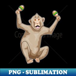 Monkey Musician Maracas Music - High-Quality PNG Sublimation Download - Add a Festive Touch to Every Day