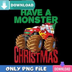 Santa On Monster Truck Png Best Files Design Download
