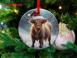 Highland Cow Ornament, Heirloom Christmas Gift  Wear Love, Share Beauty