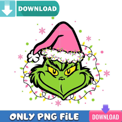 Grinchy Face And Light PNG Perfect Sublimation Design Download