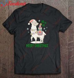 Ho Ho Ho Merry Christmas Llama Santa T-Shirt, Christmas Tops On Sale  Wear Love, Share Beauty