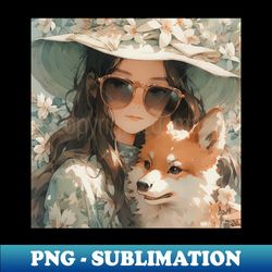 Girl sleeping with shiba inu dog - Elegant Sublimation PNG Download - Transform Your Sublimation Creations
