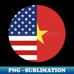 Half American Half Vietnamese - PNG Transparent Sublimation Design - Instantly Transform Your Sublimation Projects