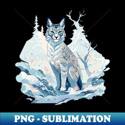 Lynx in Winter Wonderland - Decorative Sublimation PNG File - Transform Your Sublimation Creations