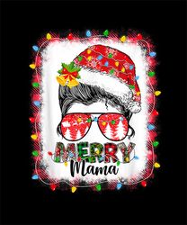Messy Bun Merry Mama Christmas Svg, Momlife Svg, Messy Bun Skull Svg, Mom Life Svg, Santa Hat Svg, Messy Bun Mom Svg