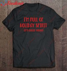 Holiday Spirit Vodka - Funny Christmas Shirt, Short Sleeve Womens Christmas Shirts  Wear Love, Share Beauty