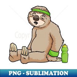 sloth as runner with drinking bottle and sweatband - instant png sublimation download - spice up your sublimation projects
