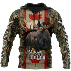 Canada Moose Hunting Legend 3D All Over Print Hoodie