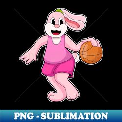 Rabbit at Basketball Sports - PNG Transparent Sublimation Design - Create with Confidence