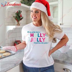 Holly Jolly Retro Christmas Tshirt, Best Matching PJs Holiday Gift  Wear Love, Share Beauty