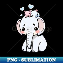 Cute Elephant - PNG Transparent Digital Download File for Sublimation - Revolutionize Your Designs