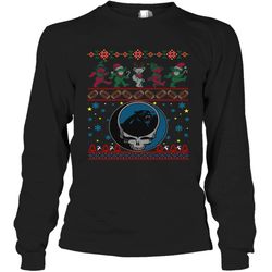 Carolina Panthers Christmas Grateful Dead Jingle Bears Football Ugly Sweatshirt Long Sleeve T-Shirt