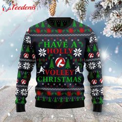 Holly Volley Volleyball Christmas Ugly Christmas Sweater, Ugly Christmas Sweaters Womens Sale  Wear Love, Share Beauty
