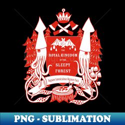 The Royal Kingdom of the Sleepy Forest - Red - Artistic Sublimation Digital File - Spice Up Your Sublimation Projects